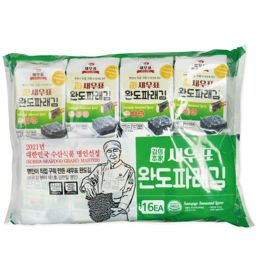 Saewoopyo Wando Green Laver Lunchbox Seaweed (16 packs)