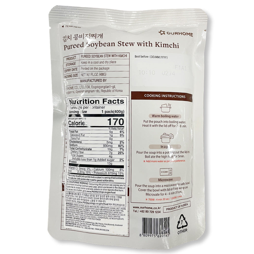 Ourhome - Kimchi Soybean Paste Stew 400g (Store at room temperature)