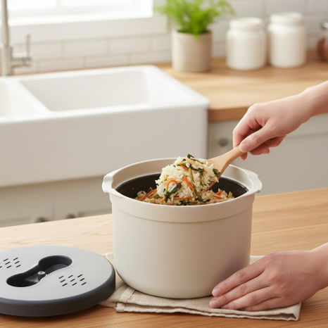 MAMMA RECIPE Kkini Kit Microwaveable Rice Pot "The Instant Bibimbap Maker"