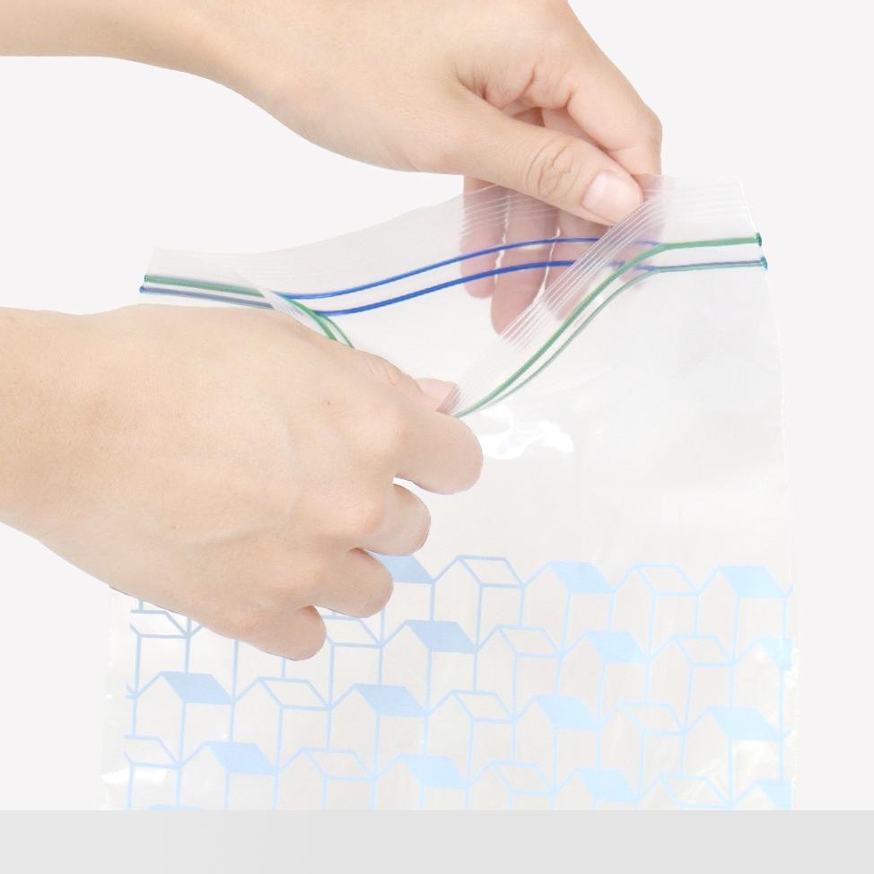 Everyday Convenient Pull-Out Double Zipper Bags Mixed (Medium 25 Sheets + Large 25 Sheets)
