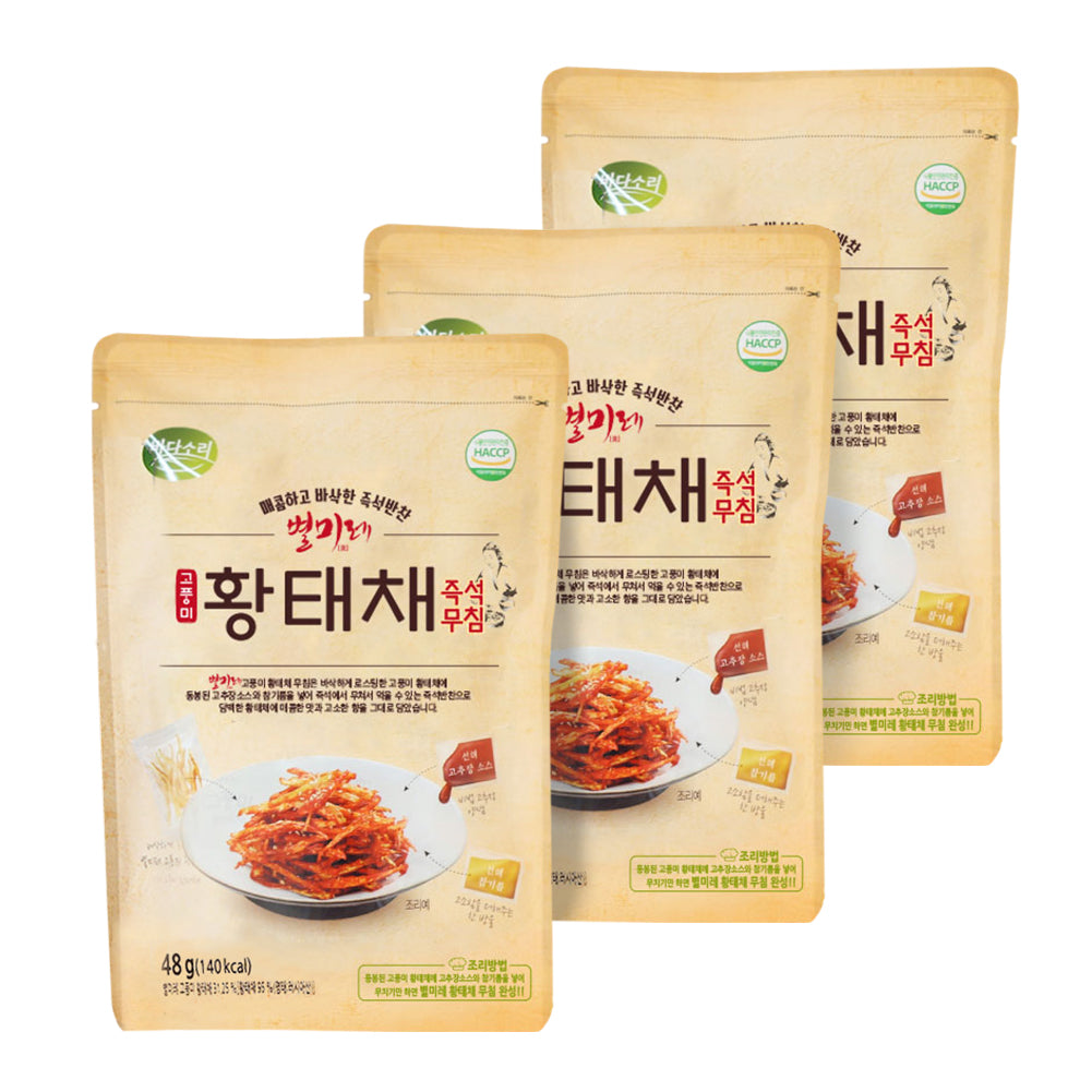 Byeolmirae Instant Seasoned Dried Pollack Strips 48g * 3 packs