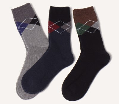 Everyday Convenient Men's Argyle Fleece-Lined Socks (1 Pair)