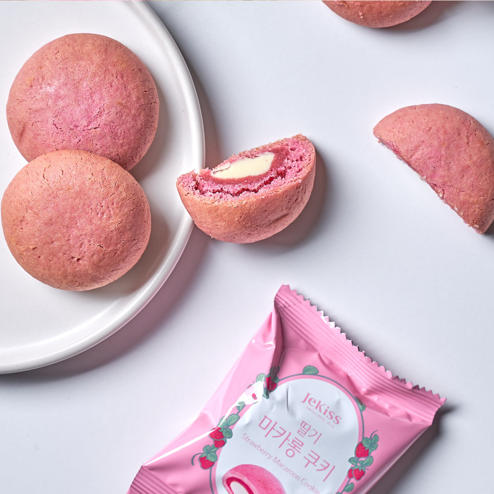 Jejudoda - Strawberry Macaron Cookies (20g x 8ea)