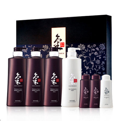 Daenggi Meori Gi Gold Premium Hair 7-Piece Set - 3 bottles of 500ml Shampoo + 1 bottle of 500ml Conditioner + Gift 2 bottles of 70ml Shampoo & 1 bottle of Conditioner