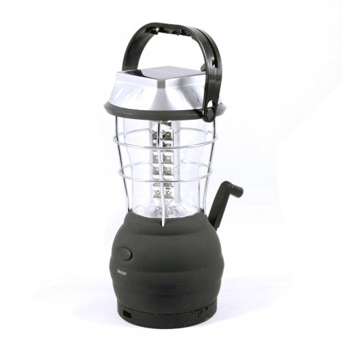 Battery-Free Solar Lantern - Outdoor LED Lantern - Hand Crank/Outlet/Solar Charge - LS-360