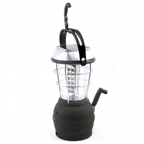 Battery-Free Solar Lantern - Outdoor LED Lantern - Hand Crank/Outlet/Solar Charge - LS-360