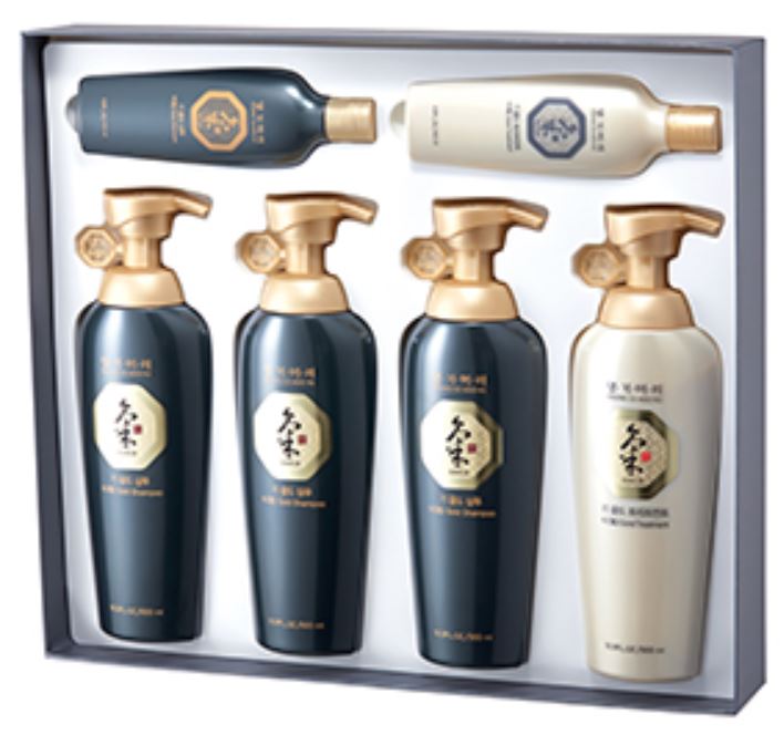 Daenggi Meori New Ki Gold Hair 6-Piece Set (Ki Gold Energizing Hair Care Set) - 3 bottles of 500ml Shampoo + 1 bottle of 500ml Conditioner + Gift 145ml Shampoo & Conditioner