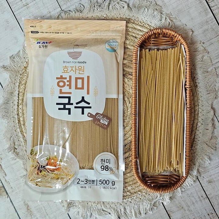 Hyojawon - Brown Rice Noodles Made Only with Domestic Brown Rice 500g Expiration Date: August 20, 2028