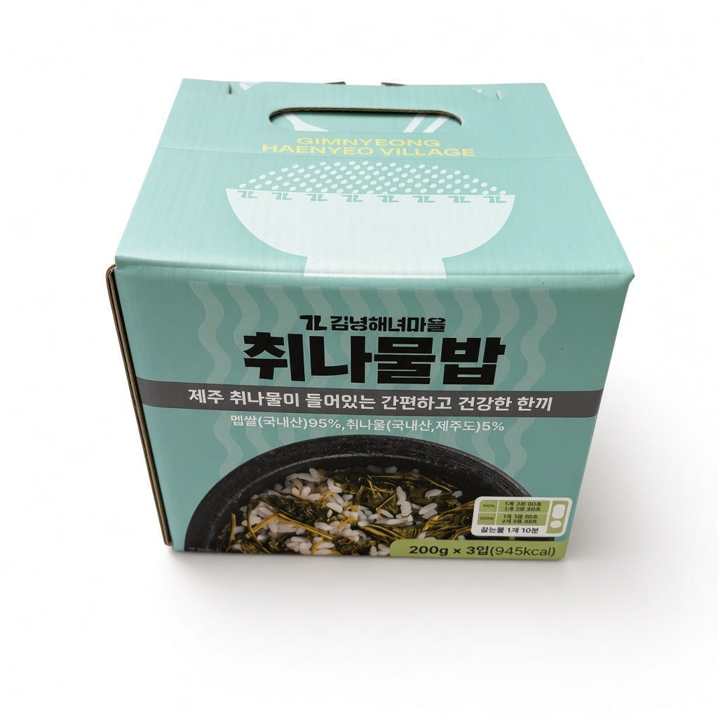 Jeju Gimnyeong Haenyeo Village Instant Nutritious Rice - Chwinamul Rice 200g * 3 packs Expiration Date: August 31, 2027
