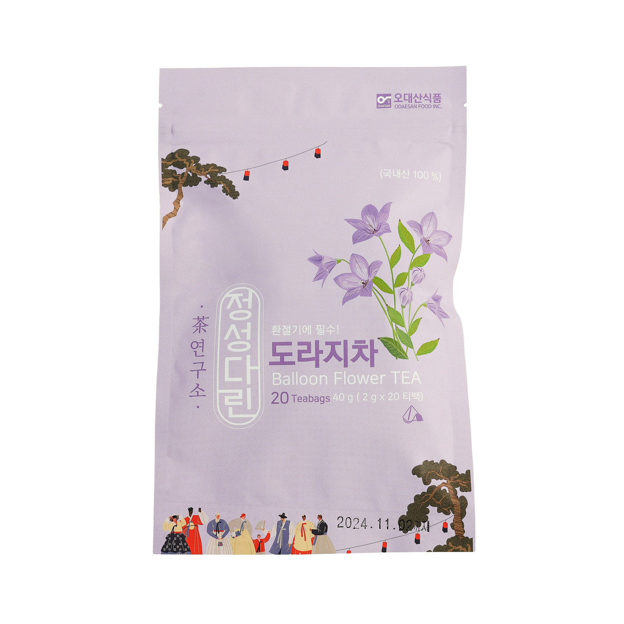 Odaesan Food - Jeongseongdarin Pyeongchang Balloon Flower Root Tea 40g (20 tea bags) Expiration Date: November 23, 2027