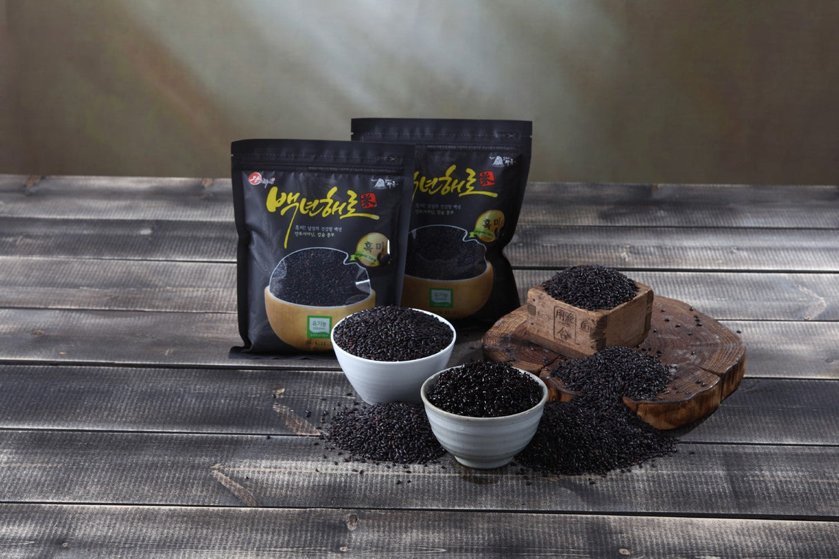 Baeknyeonhaero Organic Colored Rice 3-Variety Set (Sticky Brown Rice 500g + Red Rice 500g + Black Rice 500g)