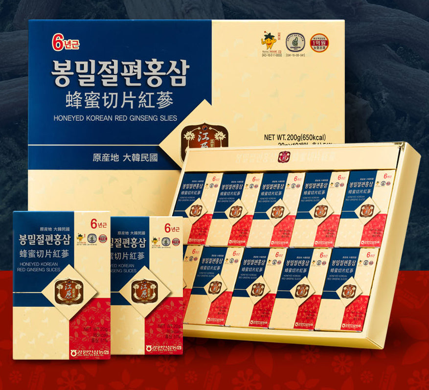 Gangwon Ginseng Agricultural Cooperative Honey-Sliced Red Ginseng 200g (10 pieces, 20g each)