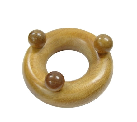 Juniper wood donut acupressure device