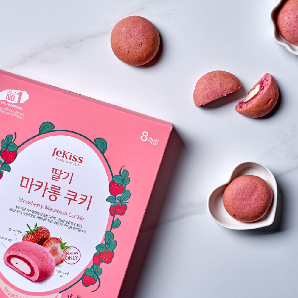 Jejudoda - Strawberry Macaron Cookies (20g x 8ea)