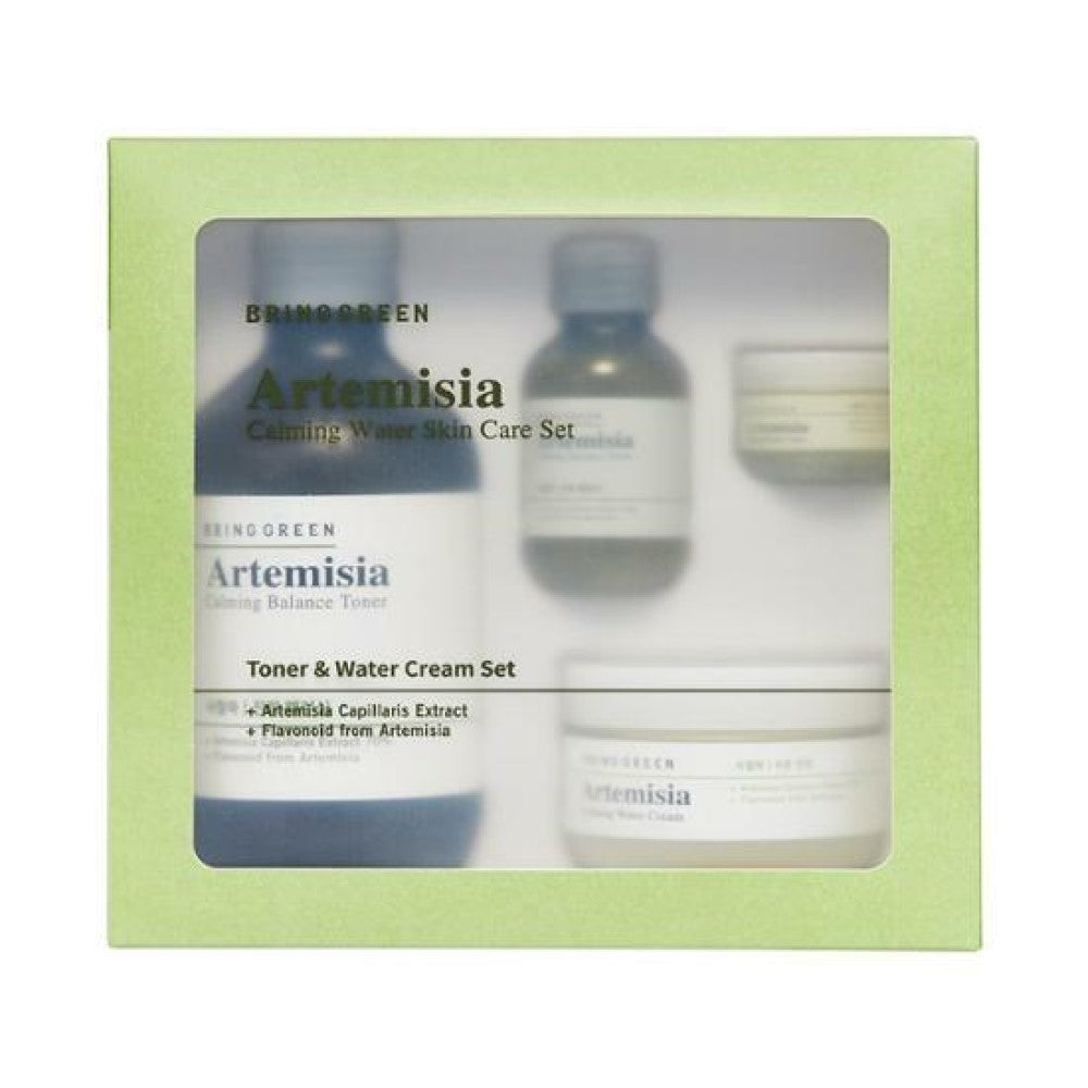 Bring Green Mugwort Calming Toner & Moisturizing Cream Set (Free Toner 30ml + Cream 10ml)