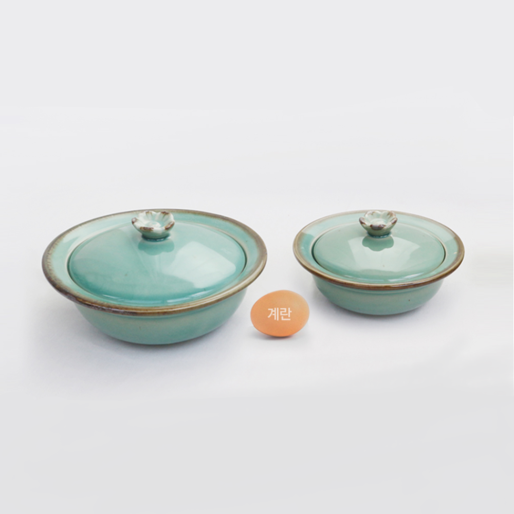 Dangojae Celadon Flower Steamer (1 Medium + 1 Large)