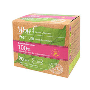 Dongsung WOW Premium 100% Organic Sanitary Pads - Long Panty Liners (20-pack)