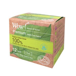 Dongsung WOW Premium 100% Organic Sanitary Pads - Medium (12-pack)