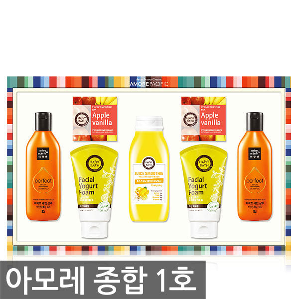Amore Year-End Set No. 1 (Mise-en-scène Shampoo*2 + Happy Bath Body Wash*1 + Happy Bath Yogurt Foam*2 + Happy Bath Yogurt Bar*2)