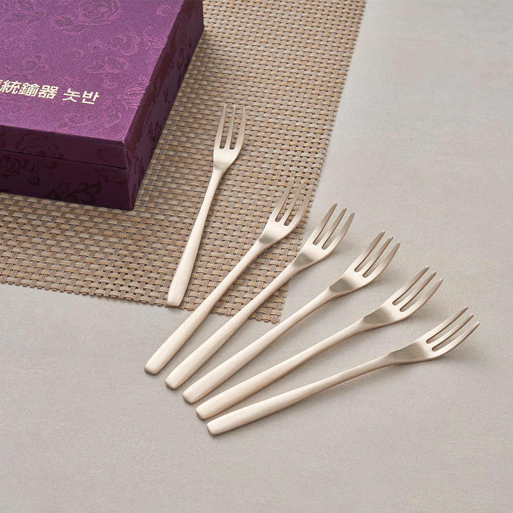 Brass Tray - Bangjja Yugi Teaspoon and Fork Set 10P