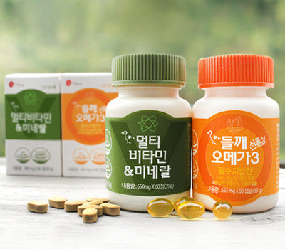 Flower Yam Perilla Seed Plant-based Omega 3 + Multivitamin & Mineral Set