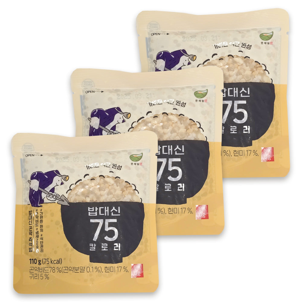 Kaeda - 75 Calorie Oat Brown Rice Konjac Rice as a Rice Substitute 110g x 3 Packs
Expiration Date: September 2, 2025