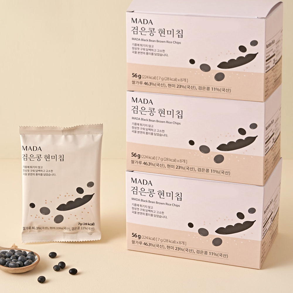 MADA Black Bean Brown Rice Chips 7g x 8p x 3 boxes