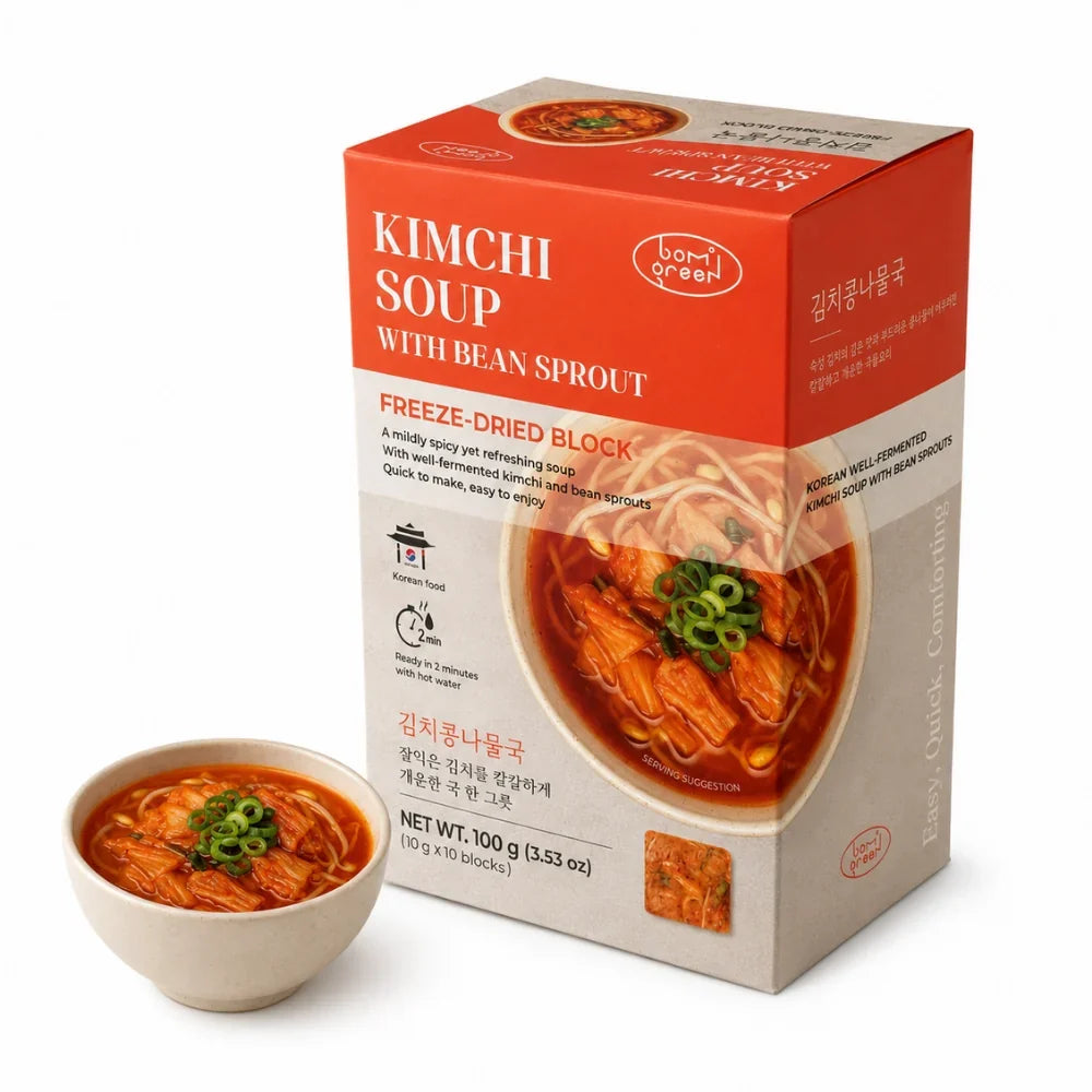 Bomgreen - Freeze-dried Kimchi Bean Sprout Soup 100g (10g x 10 pieces)