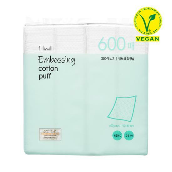 Fillimilli Embossed Cotton Pads 600p (Large Size)