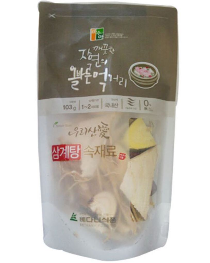 Gangwondo Korean Chicken Stew (Samgyetang) Ingredients 103g
