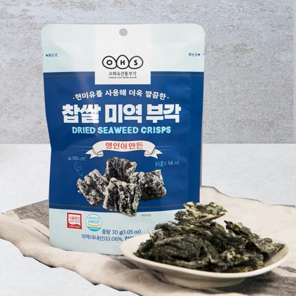 OHS CRISP MASTER'S Glutinous Rice Seaweed Crisps (Miyuk) 30g x 3 Bags