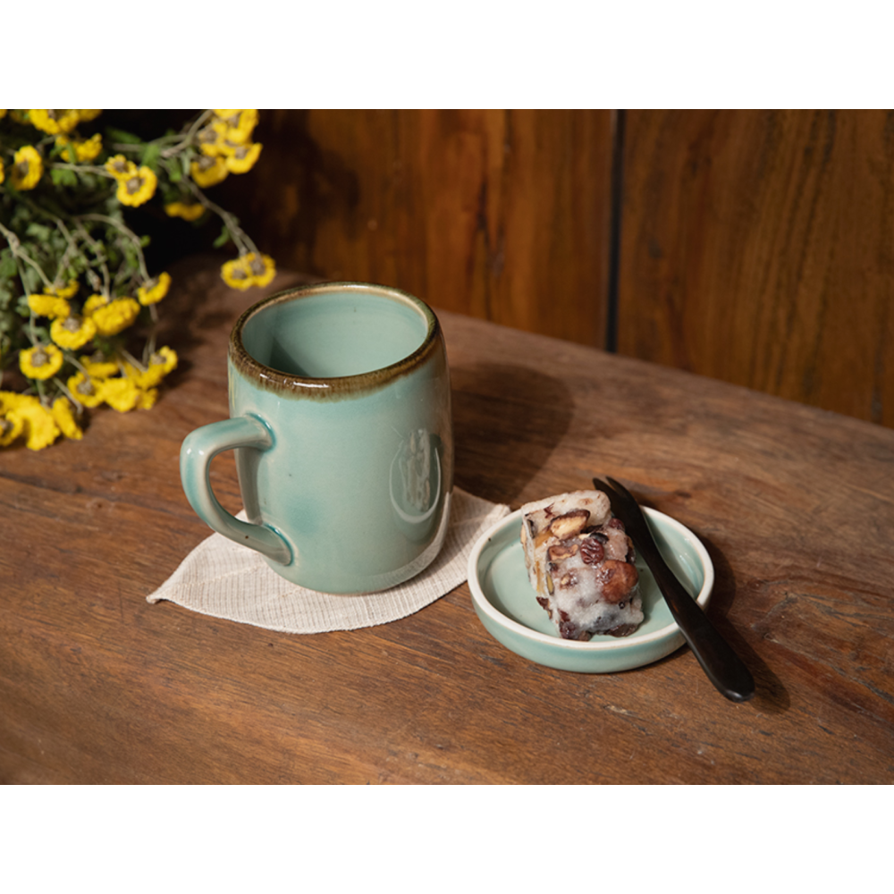 Dangozai Celadon Tea Mug Set for 2 (Tea Mug, Infuser, Lid x 2)