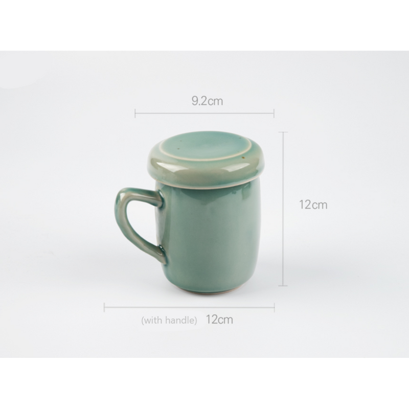 Dangozai Celadon Tea Mug Set for 2 (Tea Mug, Infuser, Lid x 2)