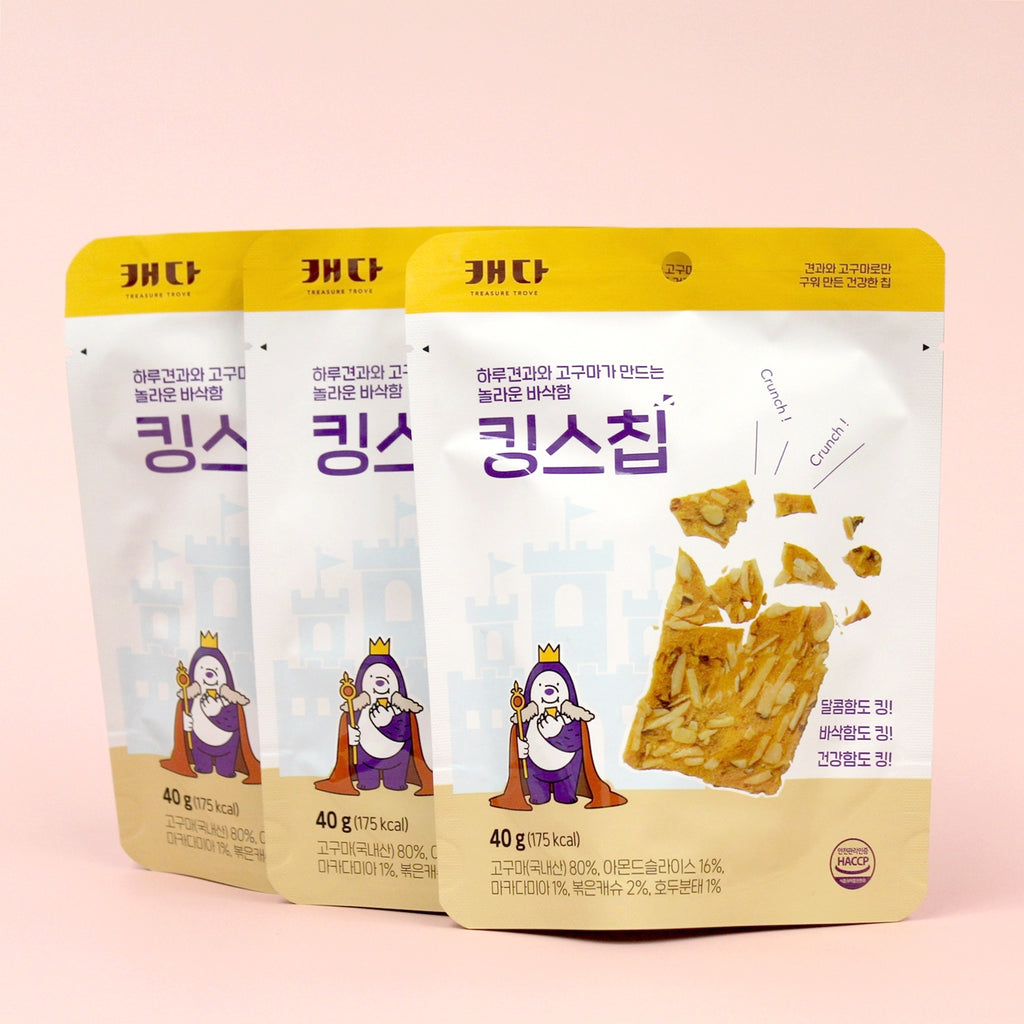 KING'S CHIPS Oven-Backed Sweet Potato Almond Chips 40g x 3 Packs