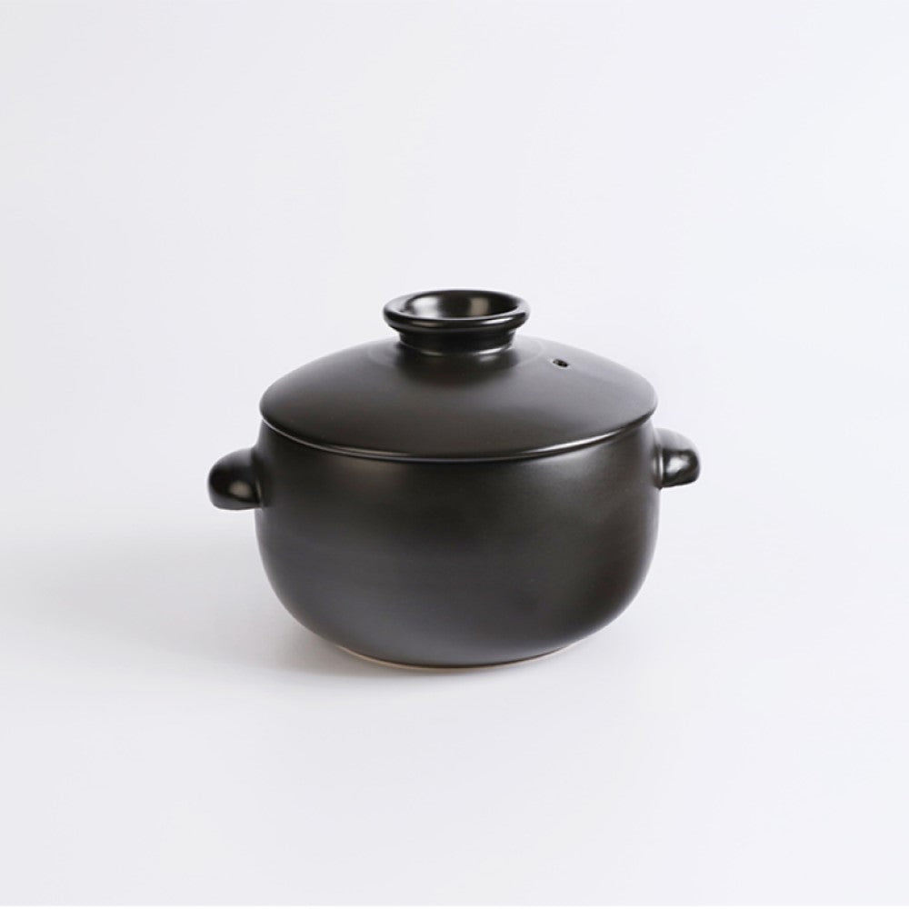 Dangozai Round Non-Cracked Ttukbaegi Earthenware Pot with Lid (Small)