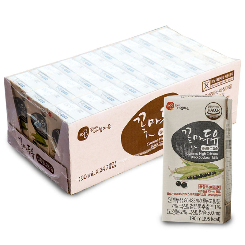 CCONMA High Calcium Soy Milk with Black Soybeans (190 ml x 24 Packs per Box)
