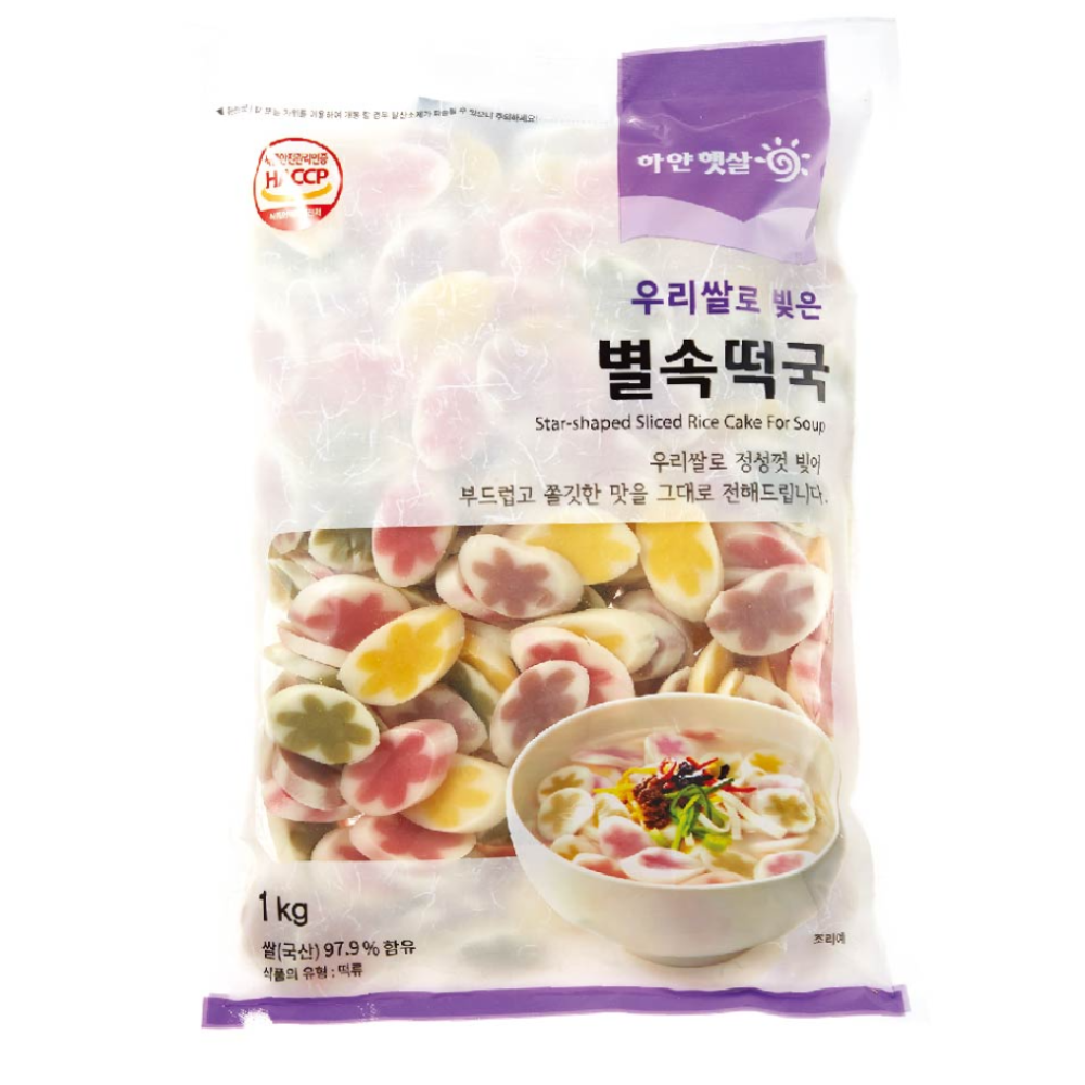 Star-shaped Sliced Rice Cake for Soup 1kg x 3 bags