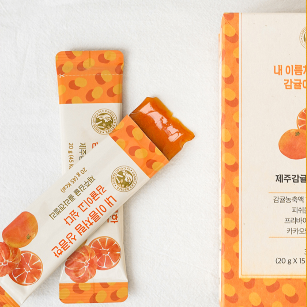 CAMILLA’S RECIPE Jeju Tangerine Collagen Jelly with Prebiotics 20g x 15 Jelly Sticks