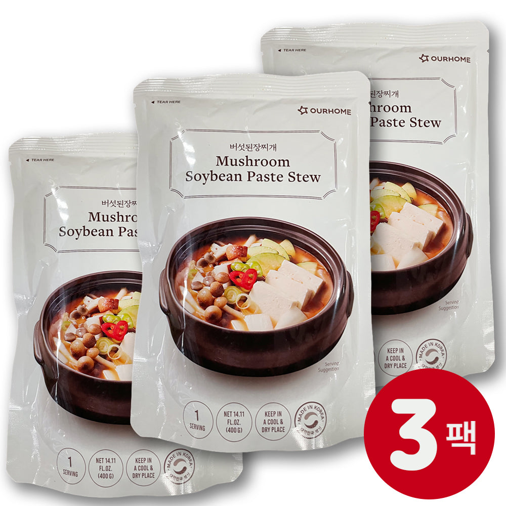 Ourhome - Mushroom Doenjang Stew 400g (Room Temperature Storage) X 3 Packs Expiration Date: October 13, 2026
