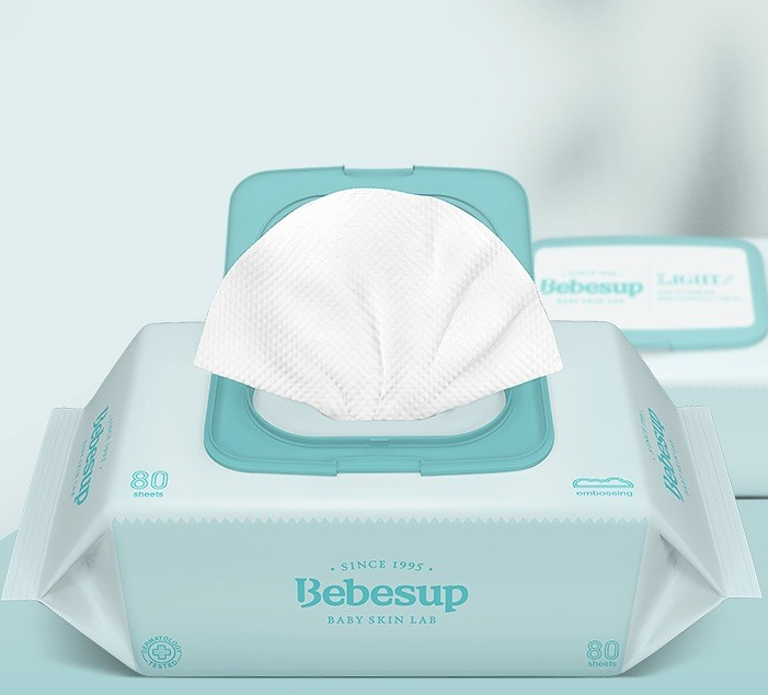 Bebesup Baby Skin Lab Light Embossed Wet Wipes 80 sheets * 10 packs (1 box)