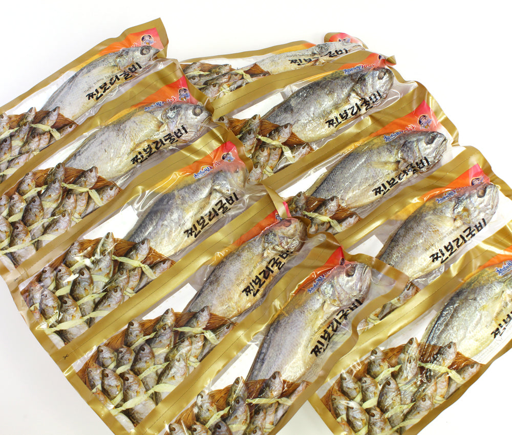 [SEPARATE FREE SHIPPING] Steamed Barley Dried MIGA Yellow Corvina (Bori Gulbi) 200g x 10