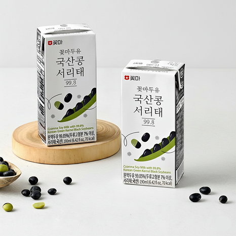 Cconma Soy Milk with 99.8% Korean Green Kernel Black Soybeans 190ml (24 Packs per Box) Limit 2 boxes per order