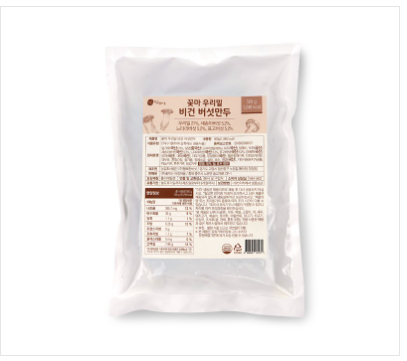 [무료별도배송] 꽃마 - 우리밀 비건 만두 500g (버섯 3팩 + 김치3팩)