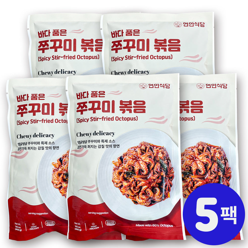 [Free Separate Shipping] [Kkotma Fresh] Yeonansikdang Stir-fried Baby Octopus 400g x 5 Packs