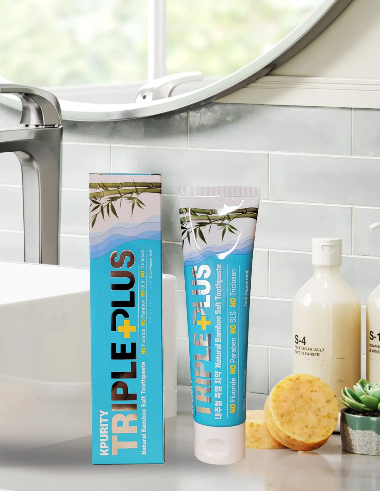 Triple Plus Natural Bamboo Salt Toothpaste 133g