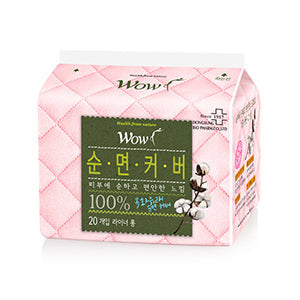 Dongsung WOW Cotton Sanitary Pads - Long Panty Liners (20-pack)