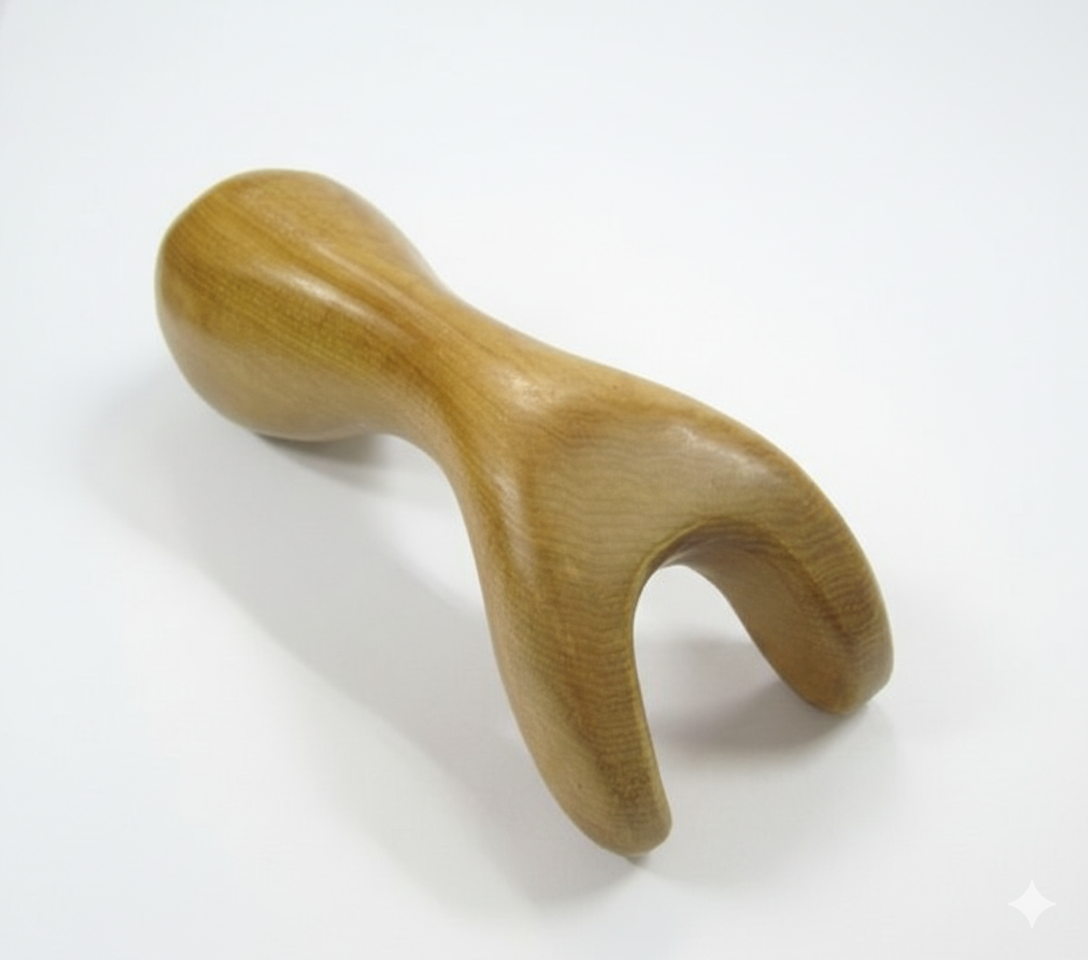 Juniper wood cervical (back of neck) acupressure device