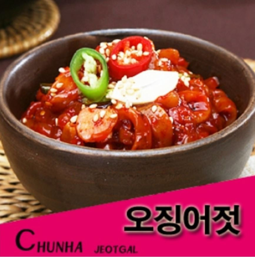 [Free Separate Shipping] Sokcho Cheonha Jeotgal Squid Jeot 250g + Spicy Mixed Octopus Jeot 250g + Seasoned Pollack Sashimi 250g + Domestic Clam Jeot 250g