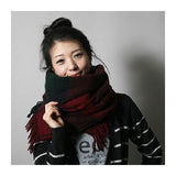 Wool check scarf (pink)