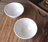 White Blooming and Fading Rice Bowl 2-Piece Set